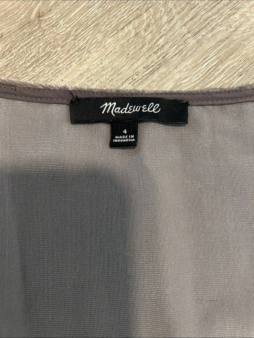 Madewell Taupe Velvet V-Neck Button Front Top